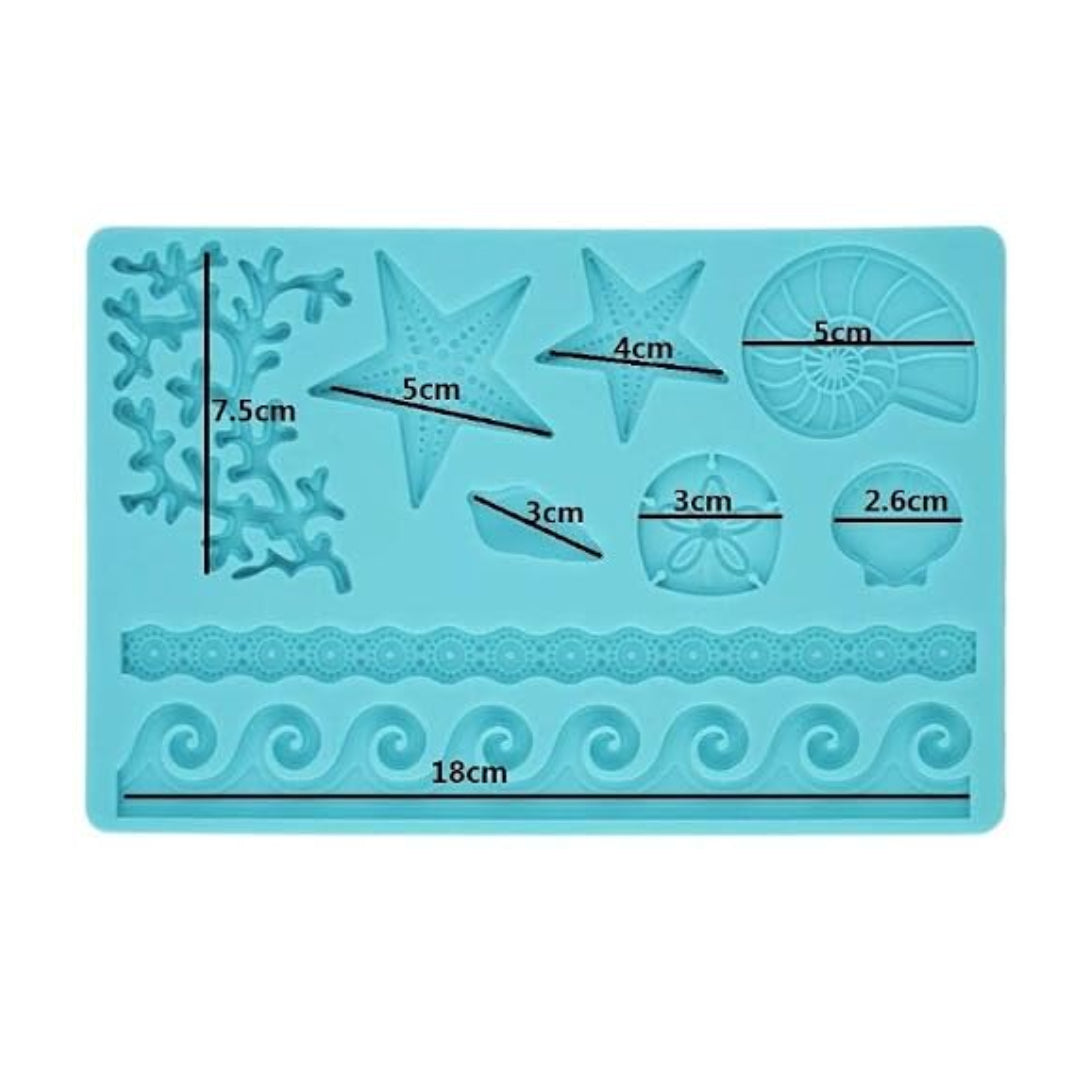 Fondant and Gum Paste Mould - Sea Life (new code)