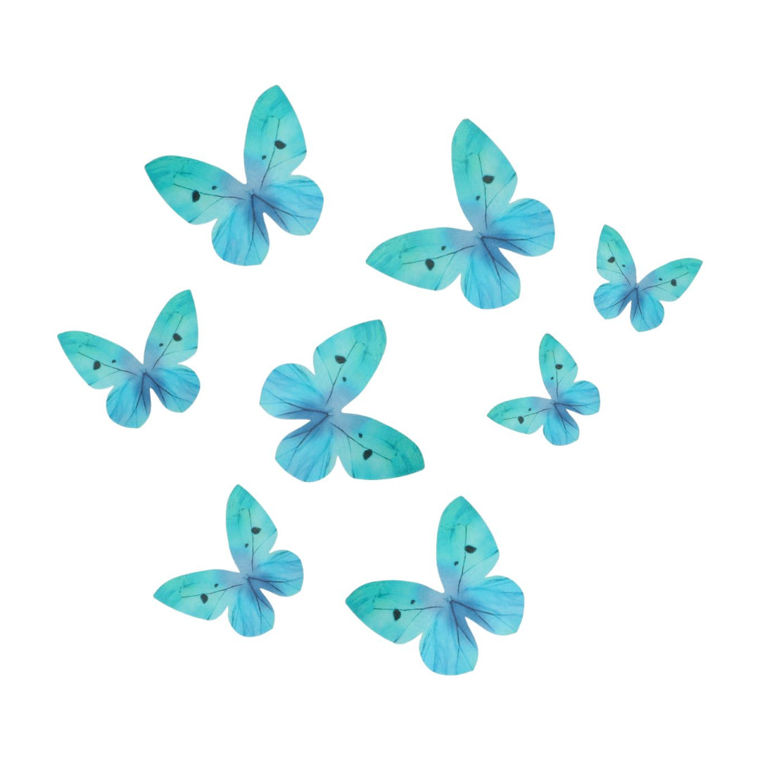 Edible Wafer Butterflies - Ombre Blue