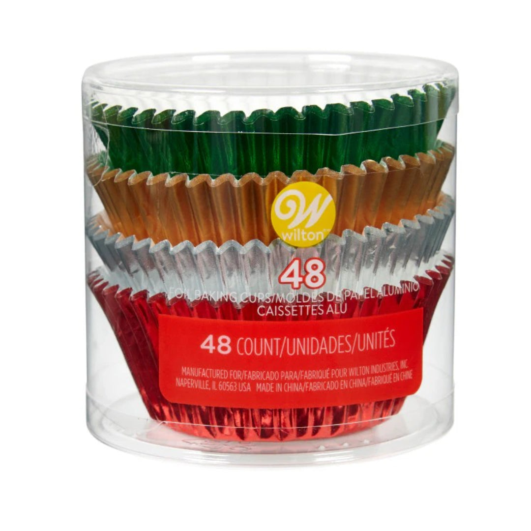 Baking Cup Std - Foil Xmas 48ct