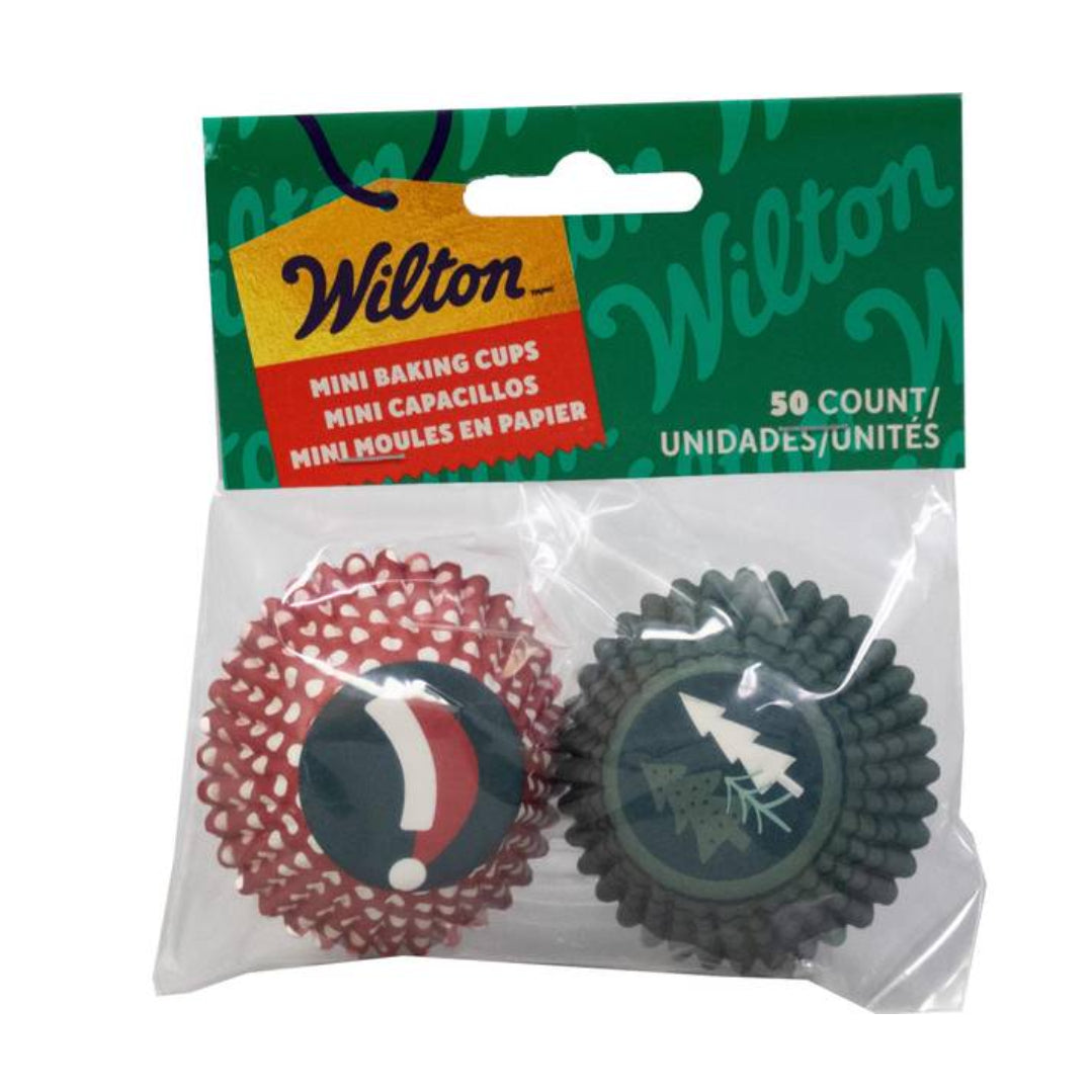 Baking Cup Mini - Santa Hat & Trees 50ct
