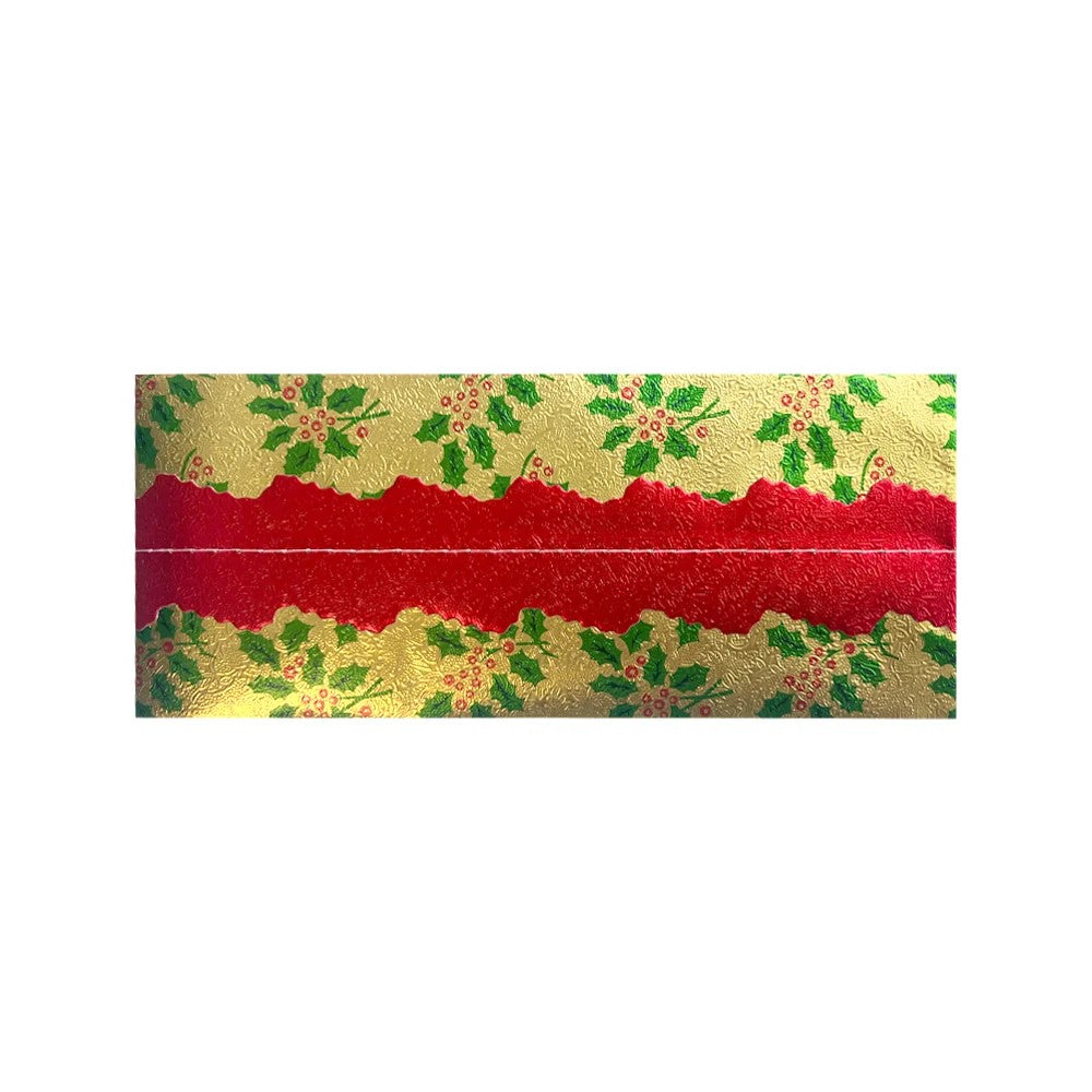 Cake Frill Holly Print Plain Centre