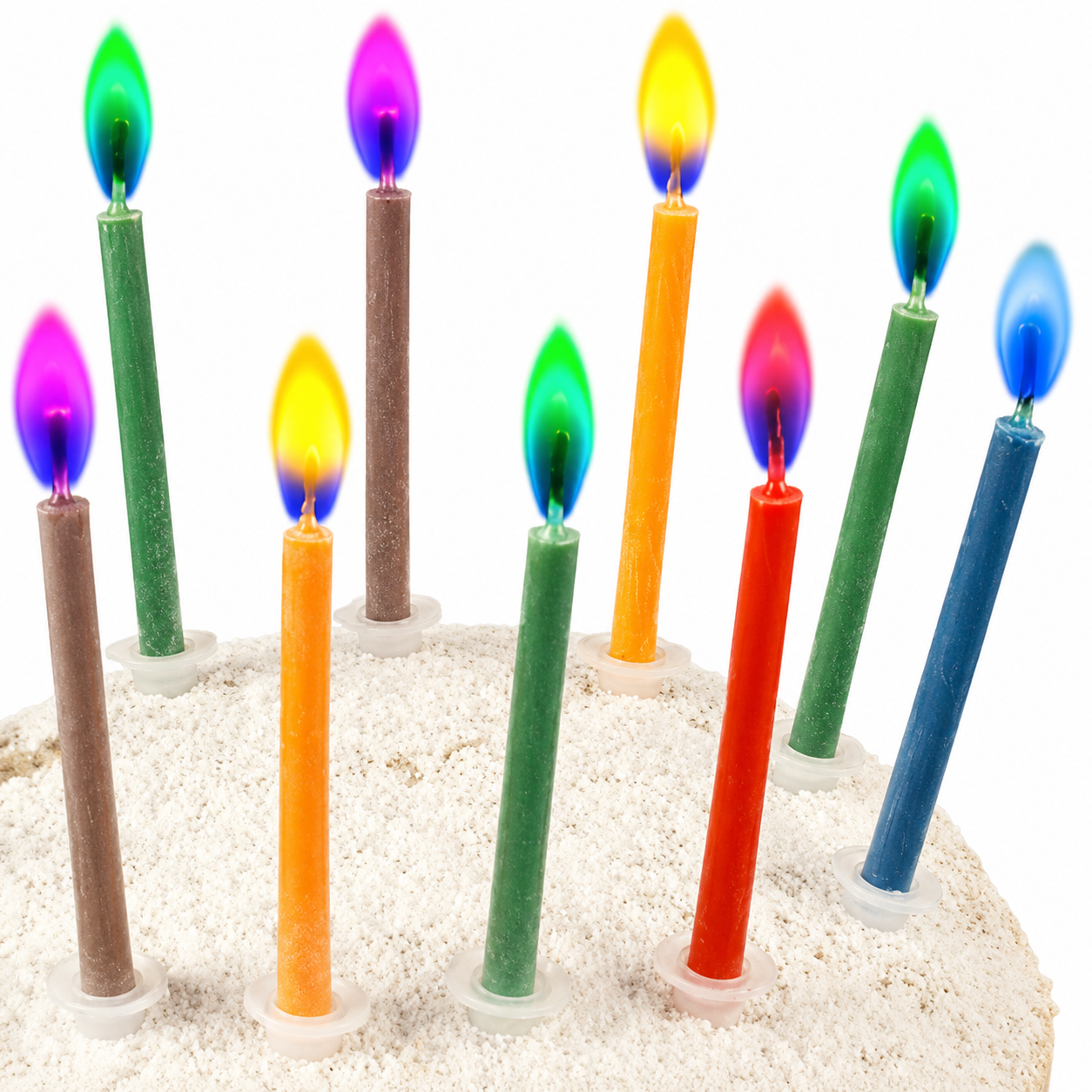 Colour Flame Candles 12pk