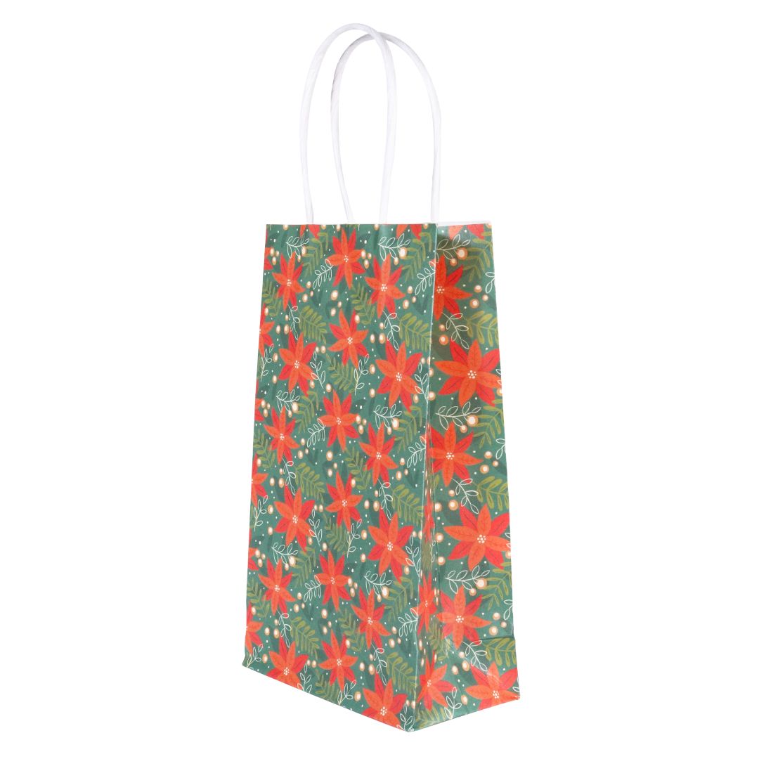 Treat Bags - Poinsettia 4pc