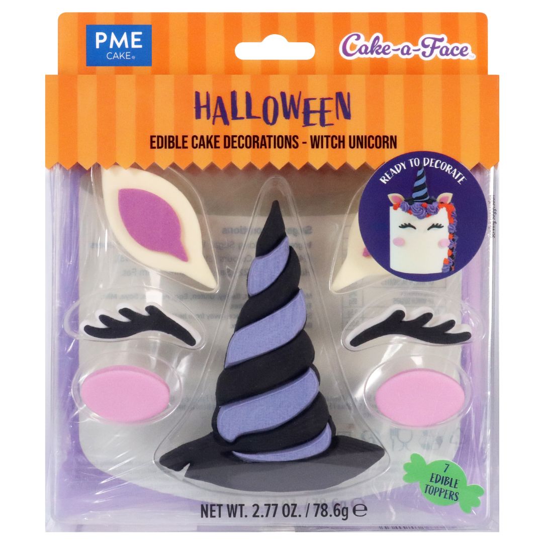 Edible Cake Decorations - Witch-Unicorn (Set of 7)