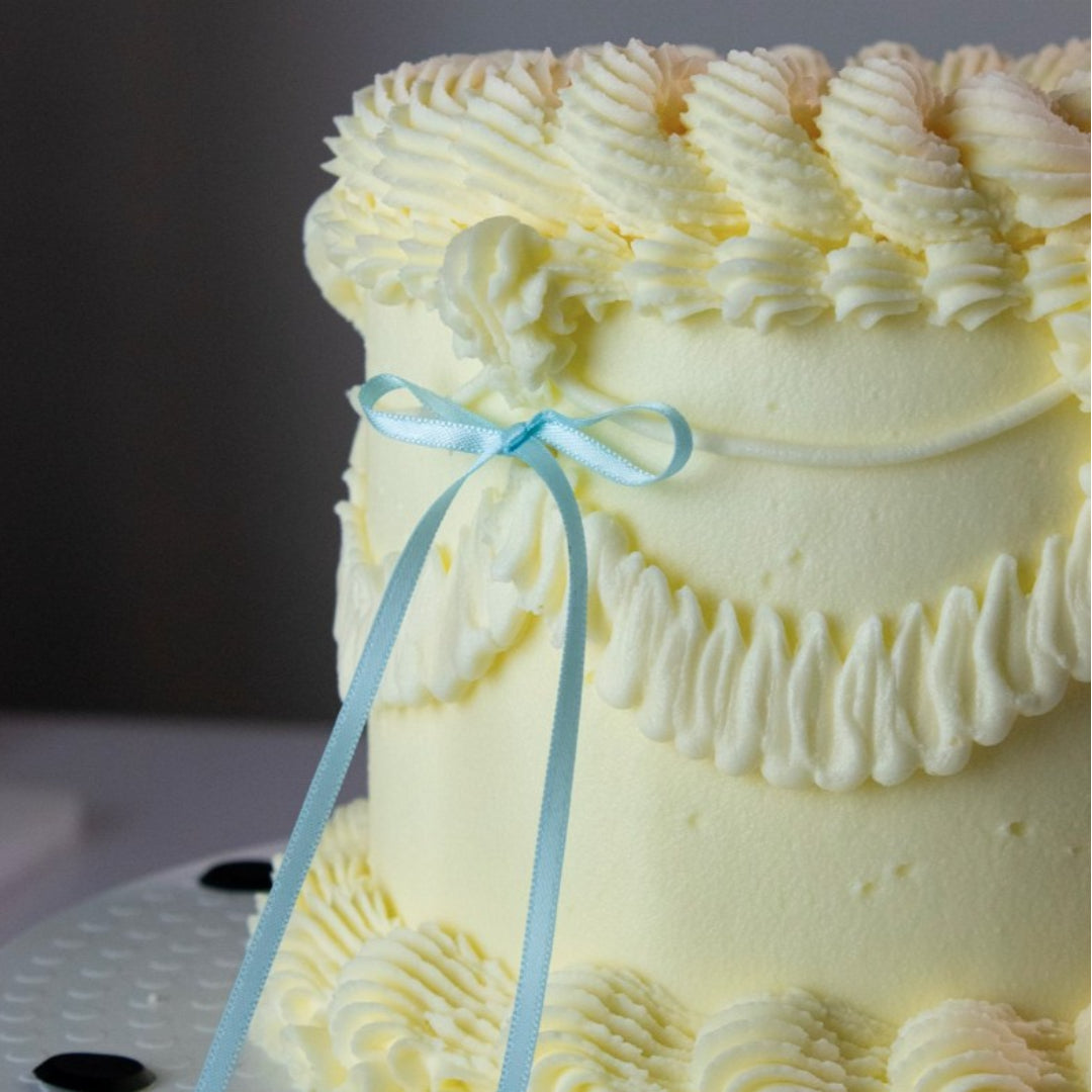 Ribbon Bow Cake Toppers – Blue 8pk