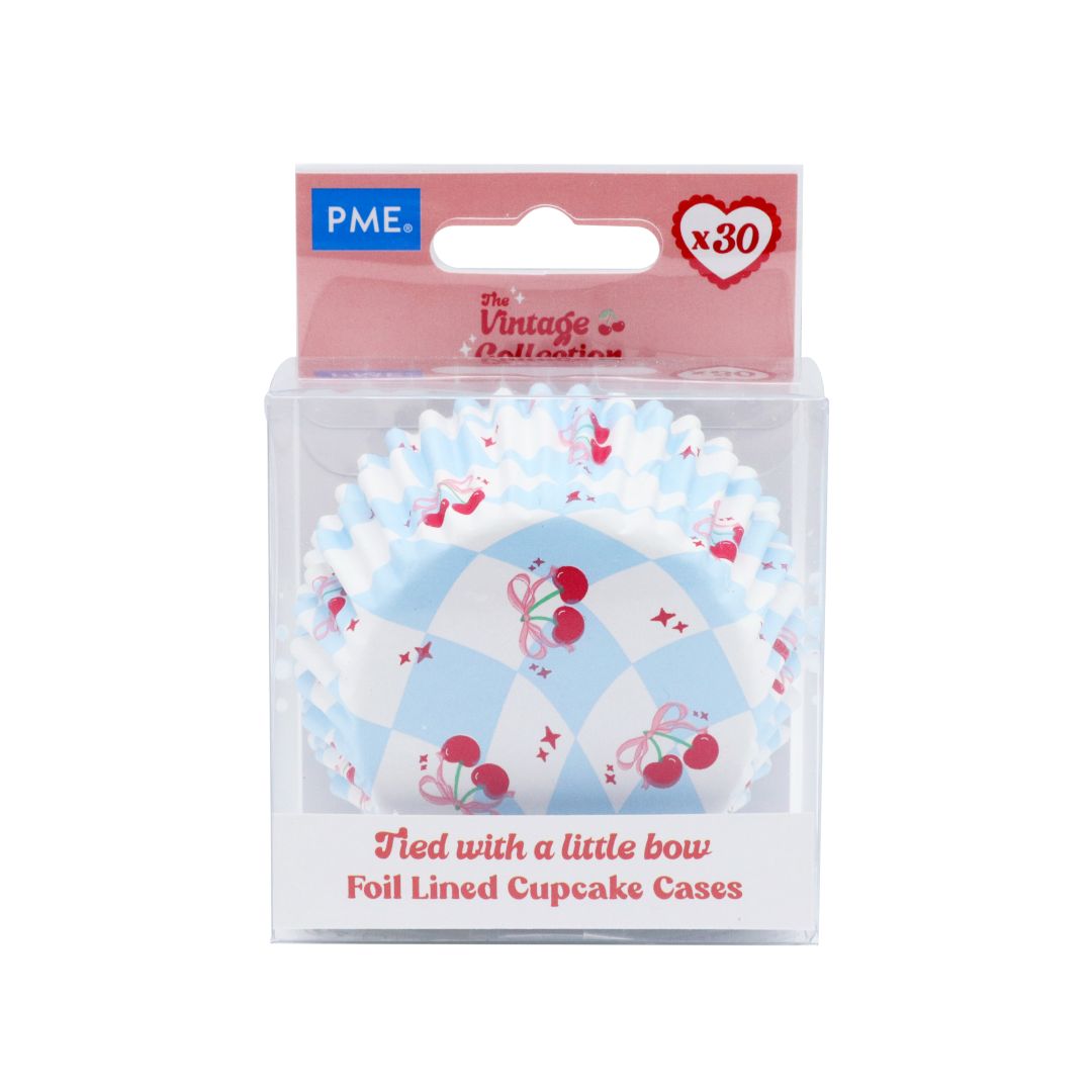 Cupcake Cases Foil Lined – Vintage Bow 30pk