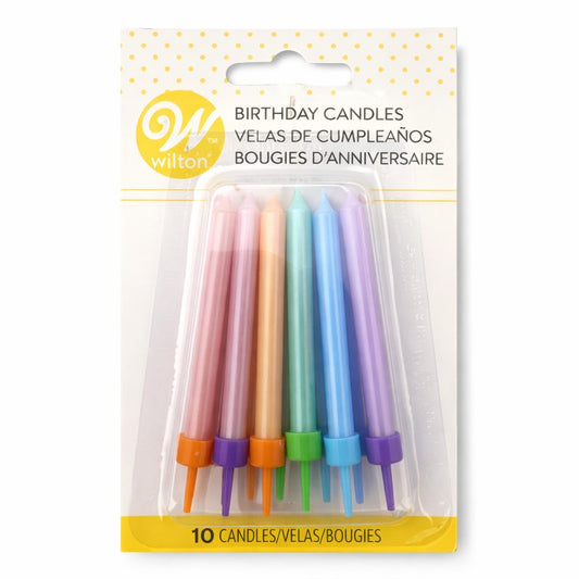 Candles- Pearlised Multicolour 10pk