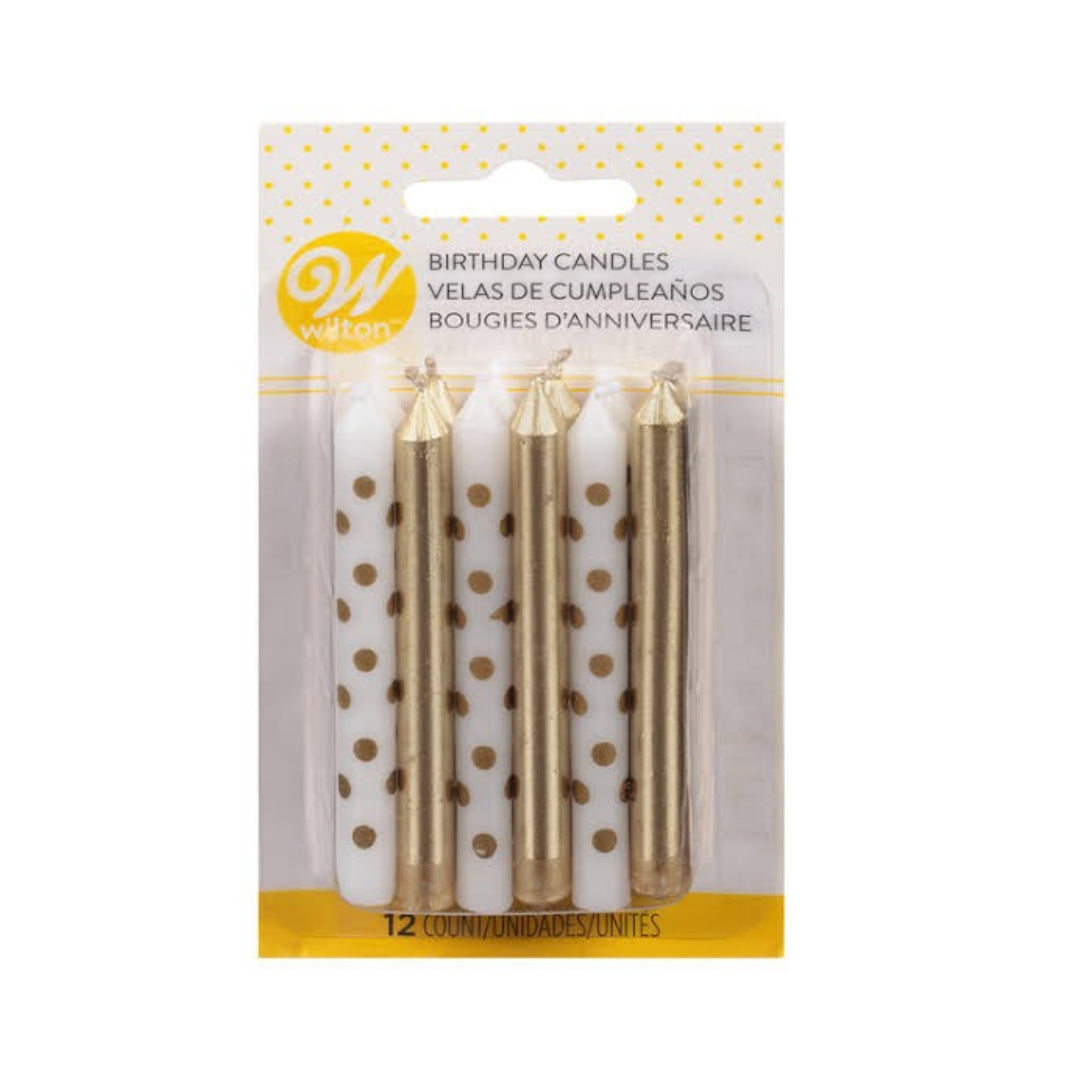 Candles- Gold Dot Combo 12pk