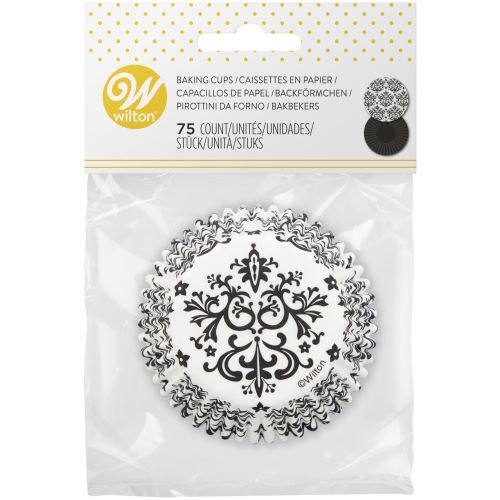 Std Baking Cups- Damask 75ct