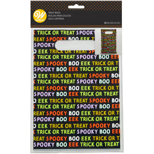 Treat Bag Handle Halloween Words 12ct