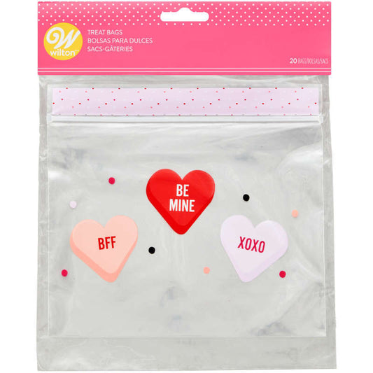 Resealable Candy Heart Treat Bag 20ct