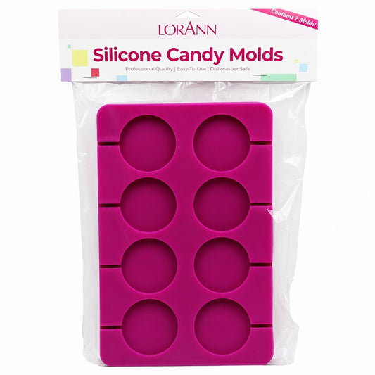 Silicone Round Lollipop Mould 8 cav 2pk