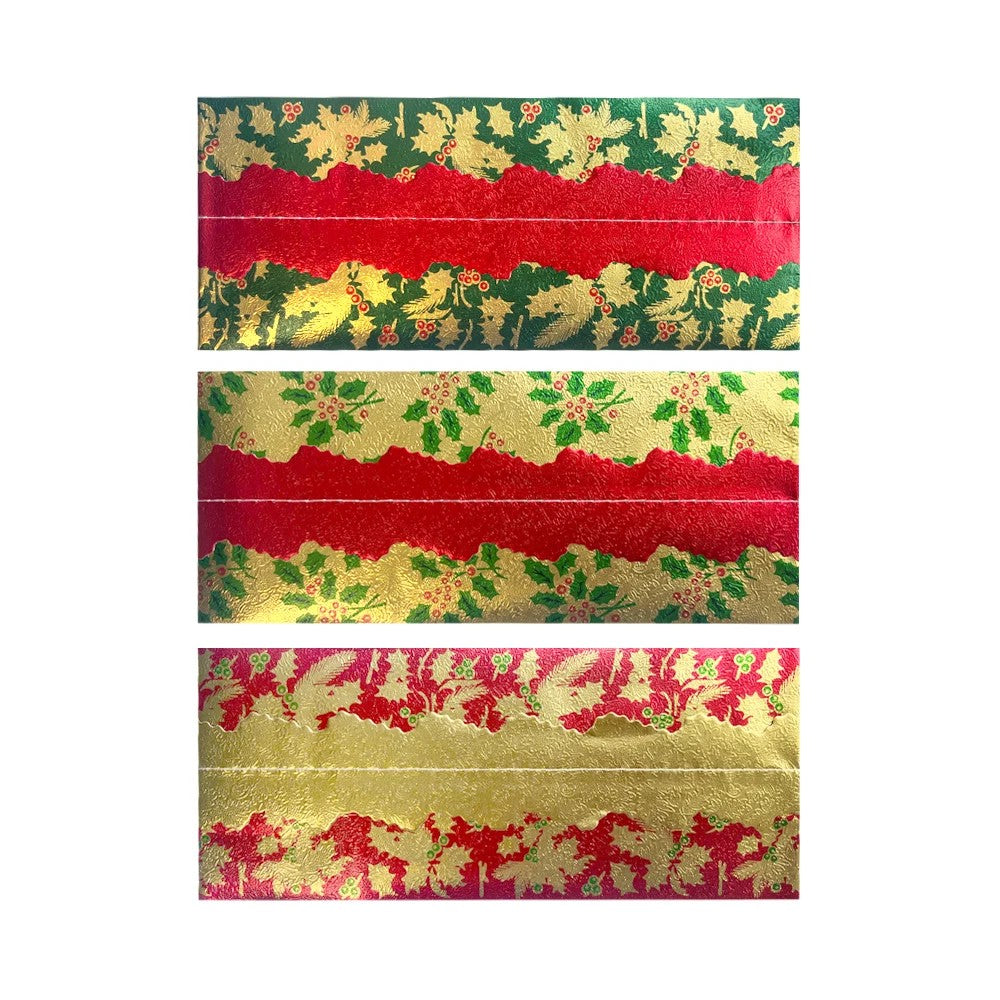 Cake Frill Holly Print Plain Centre