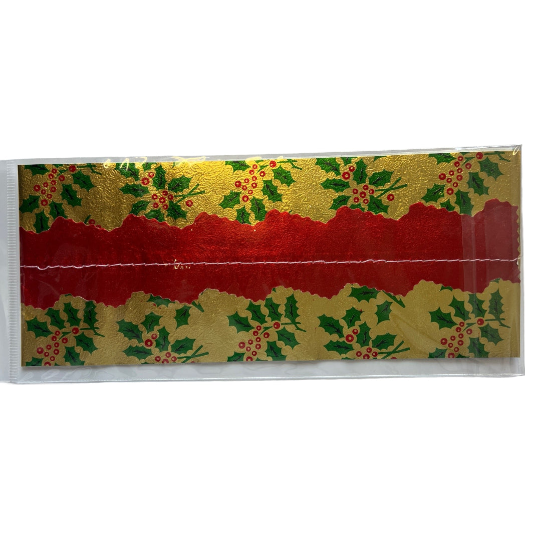 Cake Frill Holly Print Plain Centre