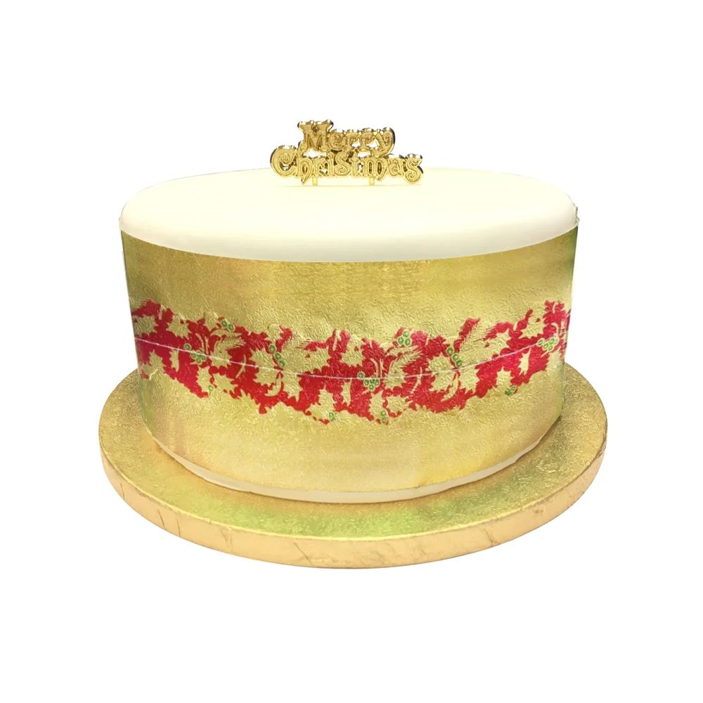 Cake Frill Plain with Holly Centre