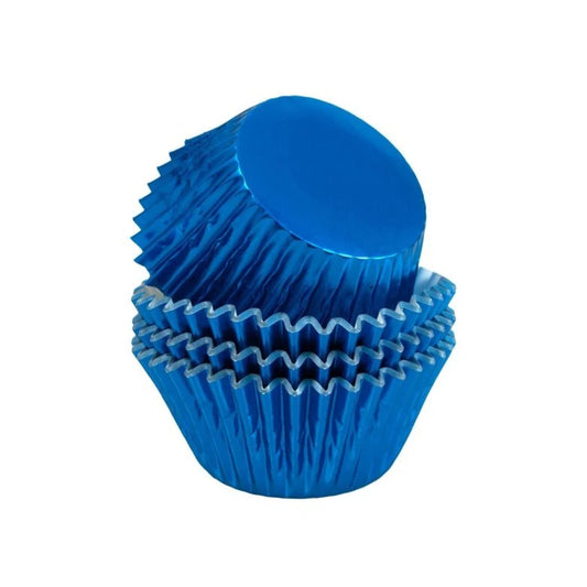 Cupcake Cases Foil - Metallic Blue 30pk