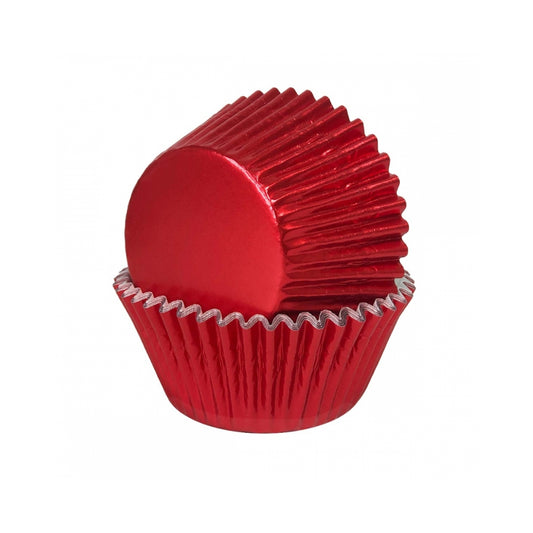 Cupcake Cases Foil - Metallic Red 30pk