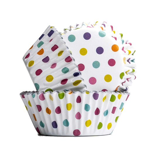 Cupcake Cases Foil - Multi Dots 30pk
