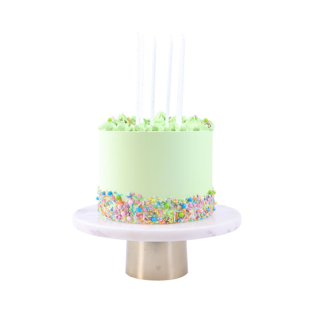 Candles - White with Gold Glitter Extra Tall 16pk