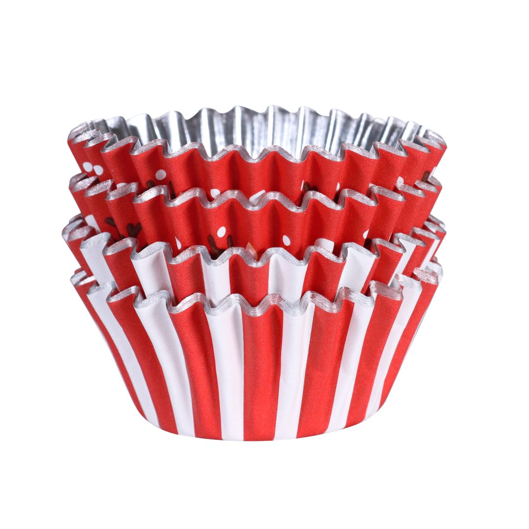 Foil-lined Mini Cupcake Cases - Rudolph 60pk