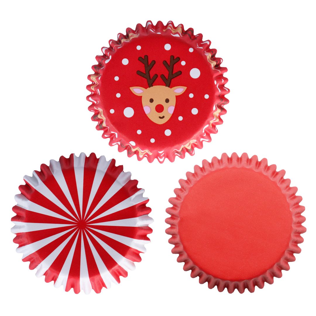 Foil-lined Cupcake Cases - Santa Mix 100pk