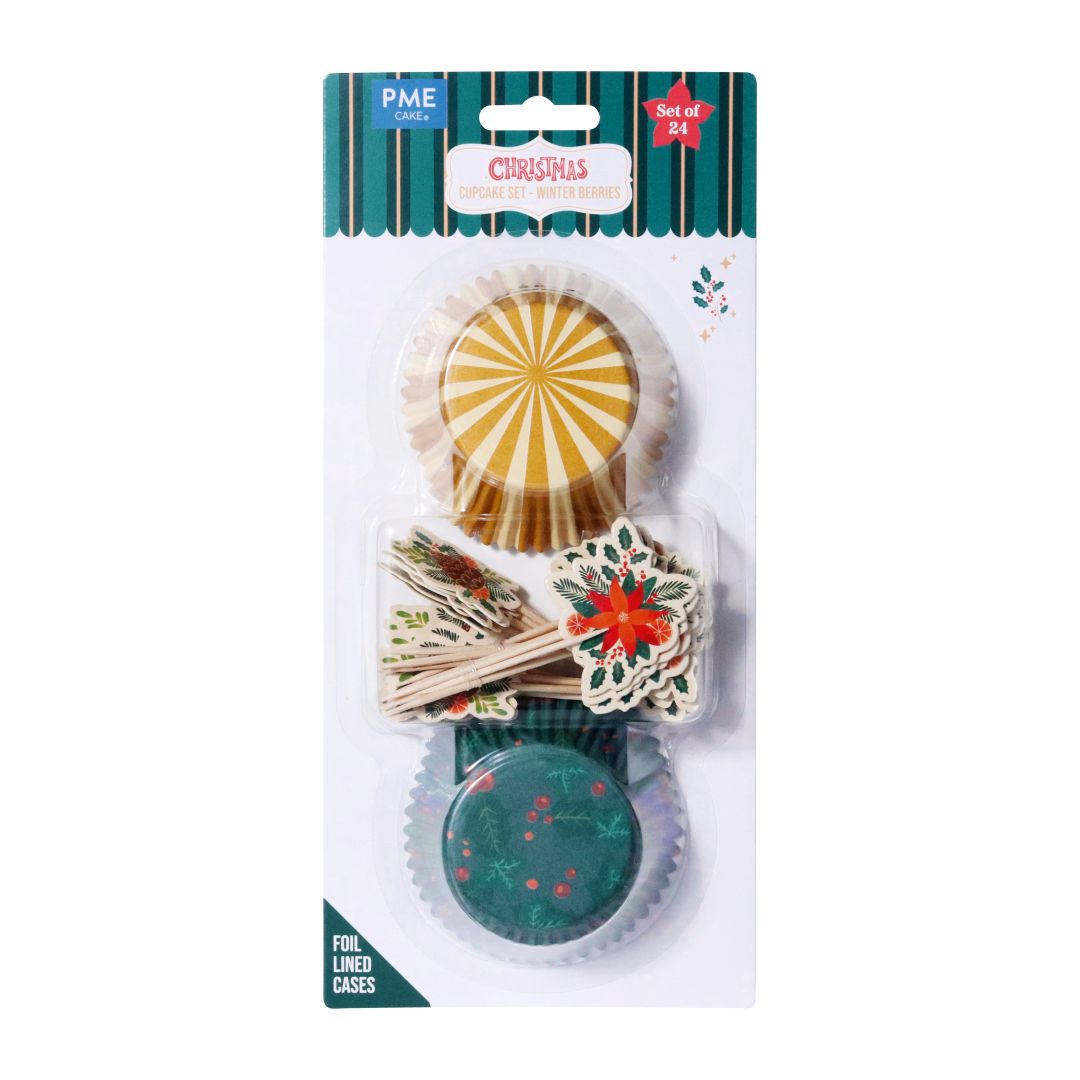Cupcake & Topper Set - Winter Berries 24pc
