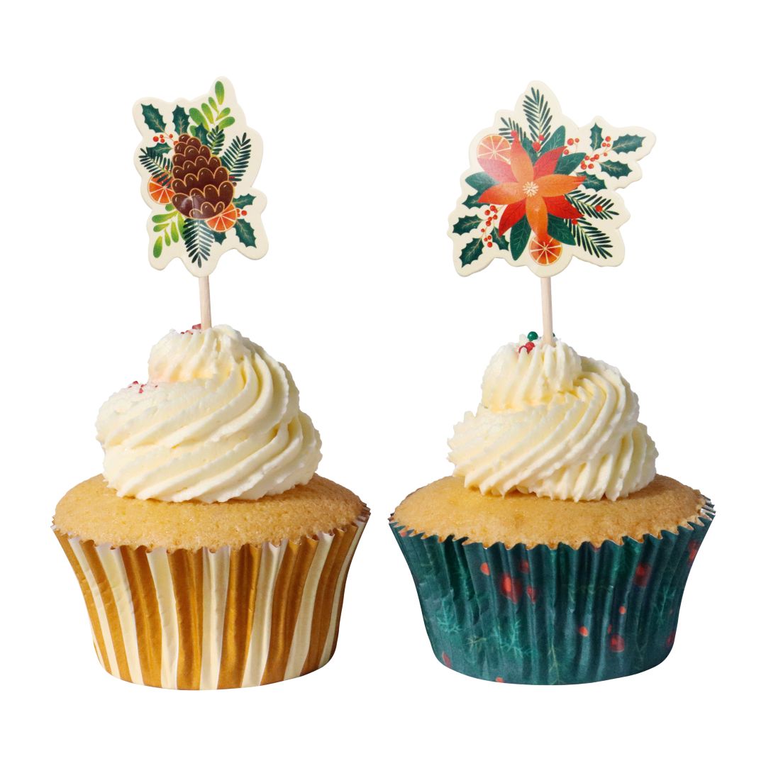 Cupcake & Topper Set - Winter Berries 24pc