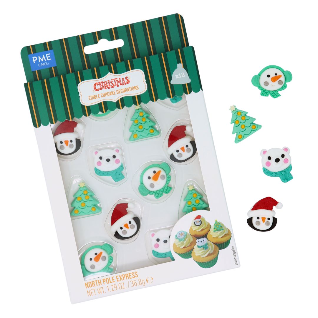 Edible Sugar Decorations - North Pole Express 12pc