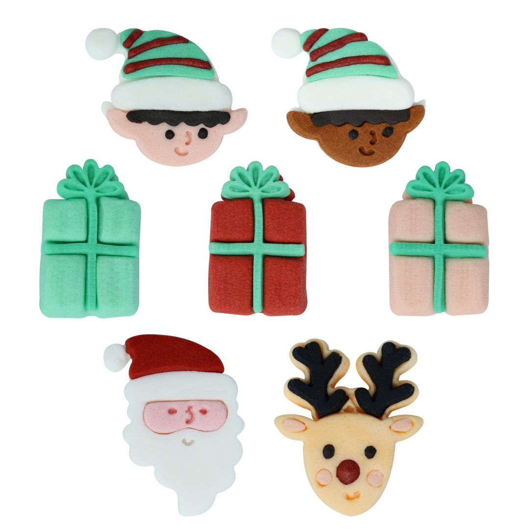 Edible Sugar Decorations - Santa's Coming to Town 12pc