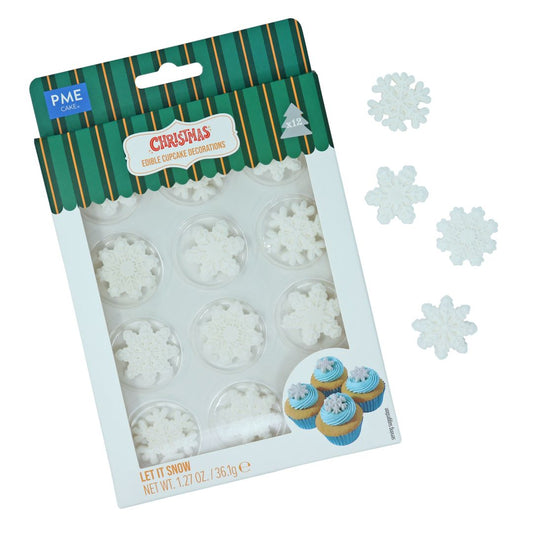 Edible Sugar Decorations - Let it Snow 12pc