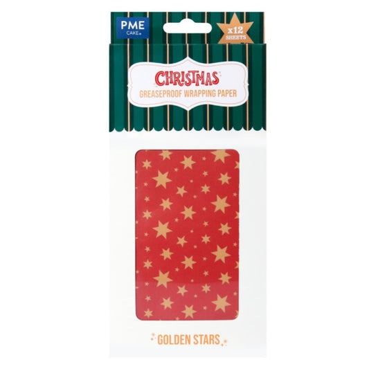 Wrapping Parchment Paper - Golden Stars (12 sheets)