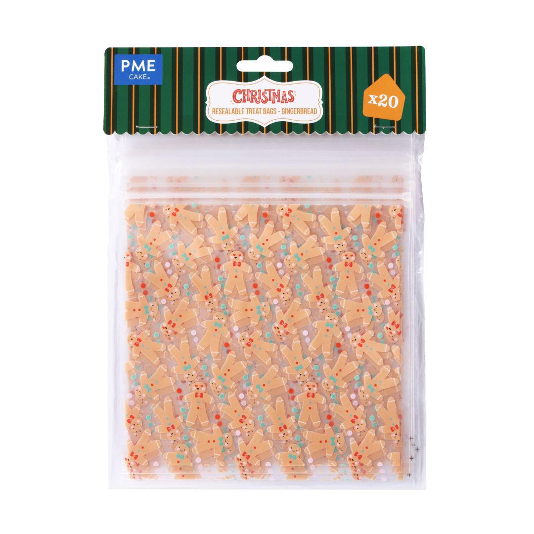 Resealable Treat Bags - Gingerbread 20pk