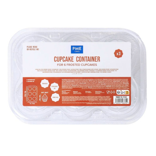 Cupcake Containers Pack of 3 (6 cavities)