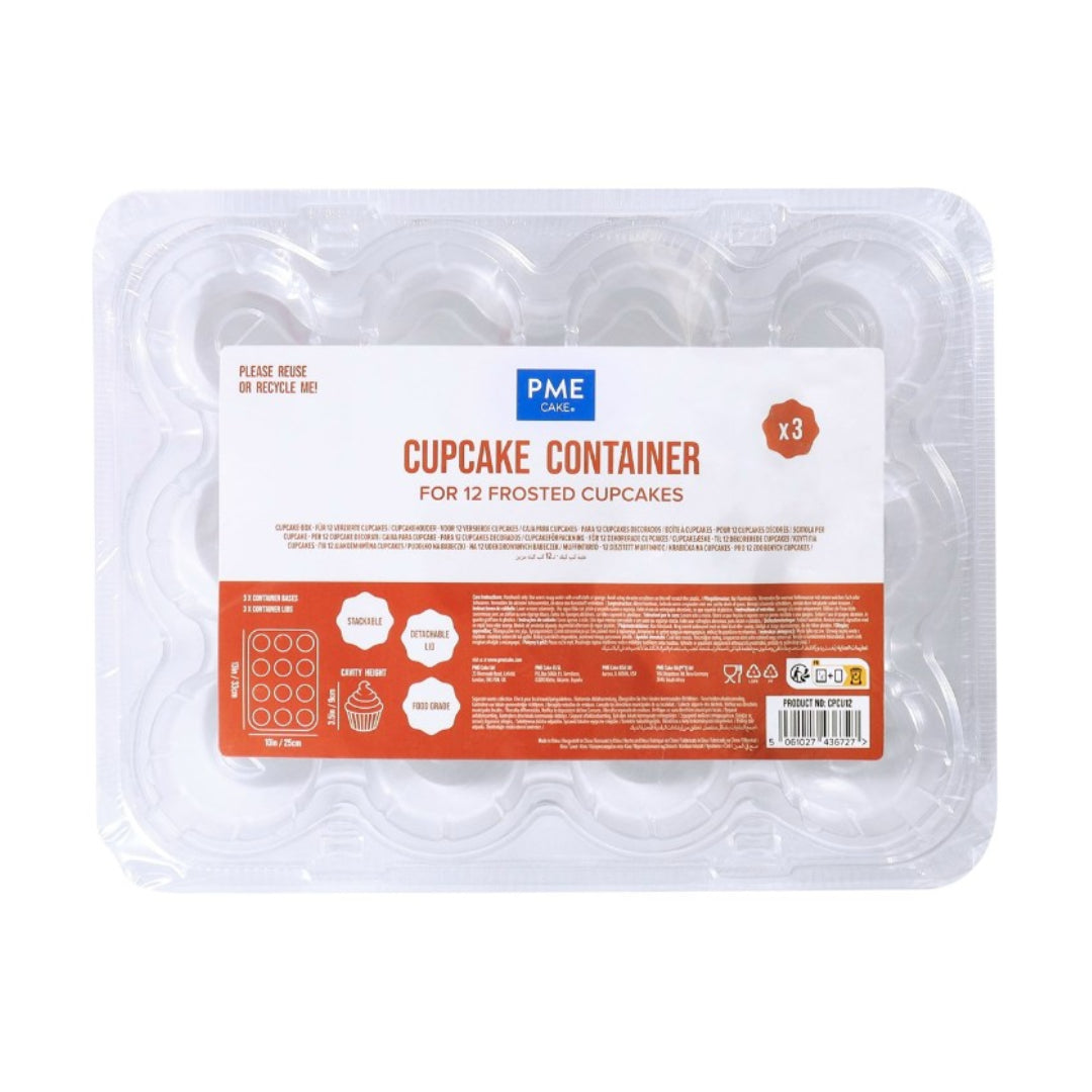Cupcake Containers Pack of 3 (12 cavities)