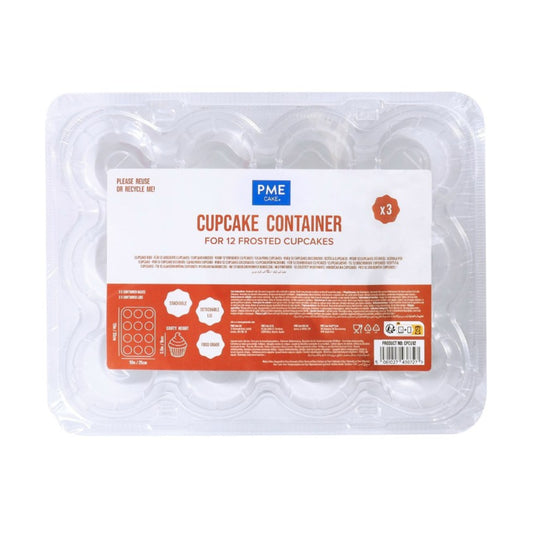 Cupcake Containers Pack of 3 (12 cavities)