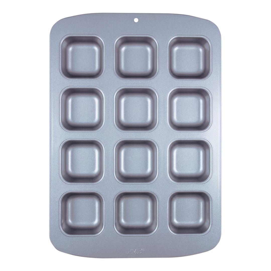 Mini Square Cake Pan Non Stick 12 Cup