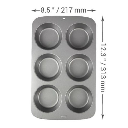 Large Muffin Pan Non Stick 6 Cup