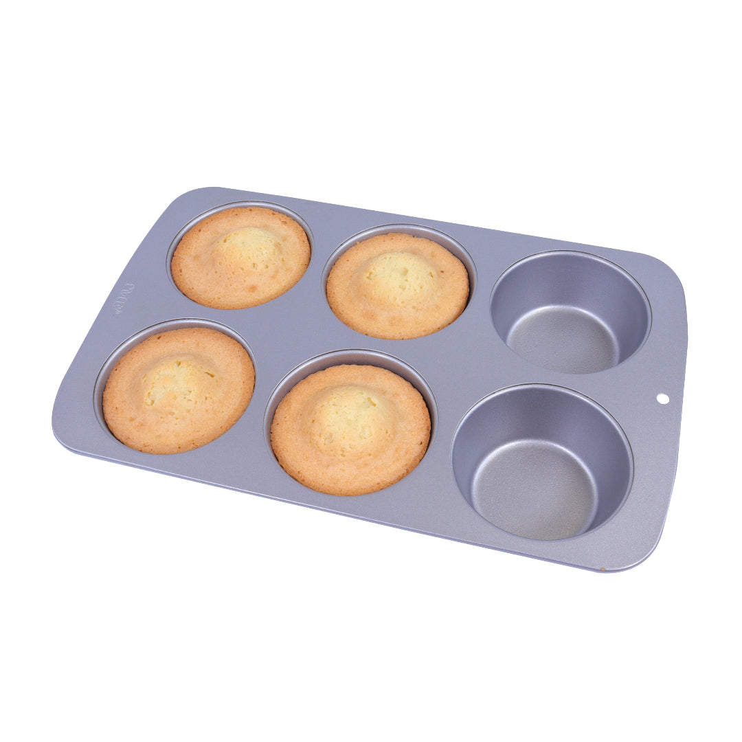 Large Muffin Pan Non Stick 6 Cup
