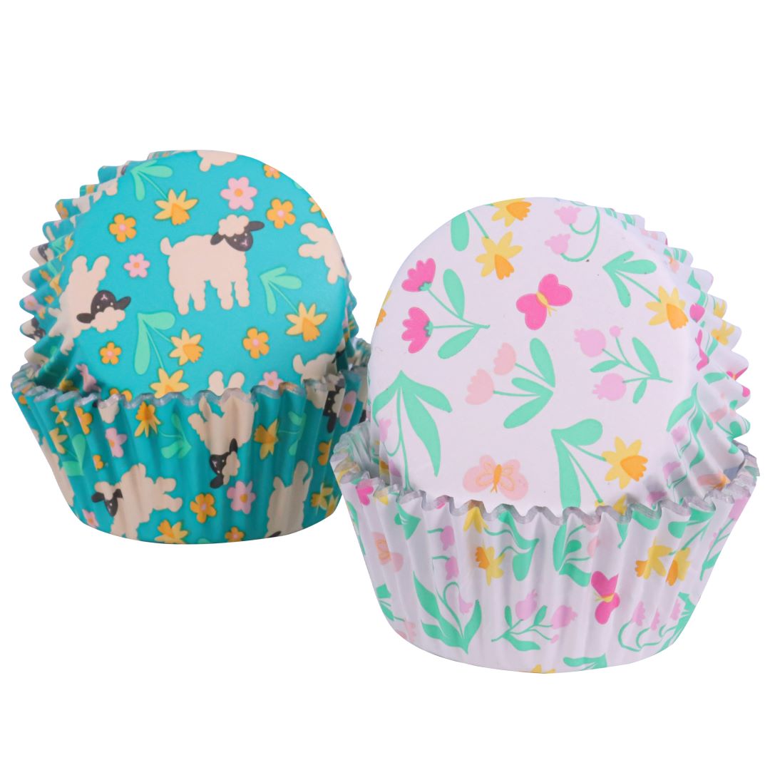 Foil-lined Cupcake Cases - Spring Meadow 60pk