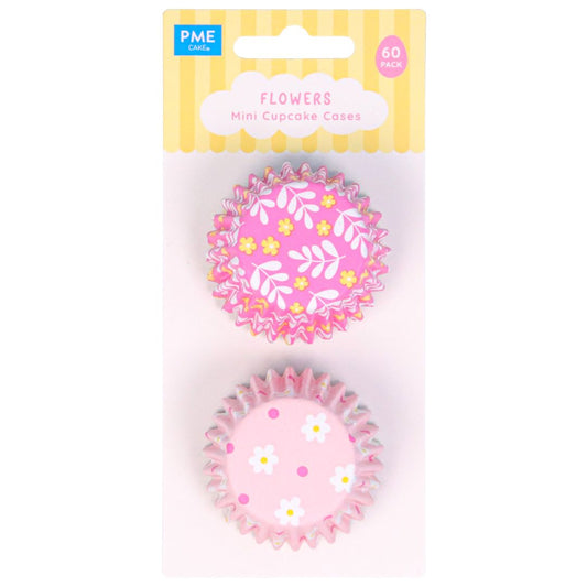 Mini Foil-lined Cupcake Cases - Flowers 60pk