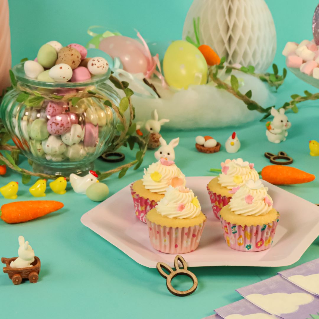 Mini Foil-lined Cupcake Cases - Flowers 60pk