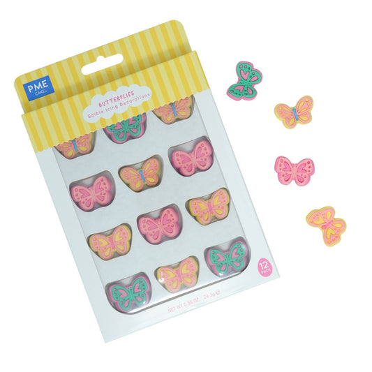 Edible Sugar Decorations - Butterflies 12pc
