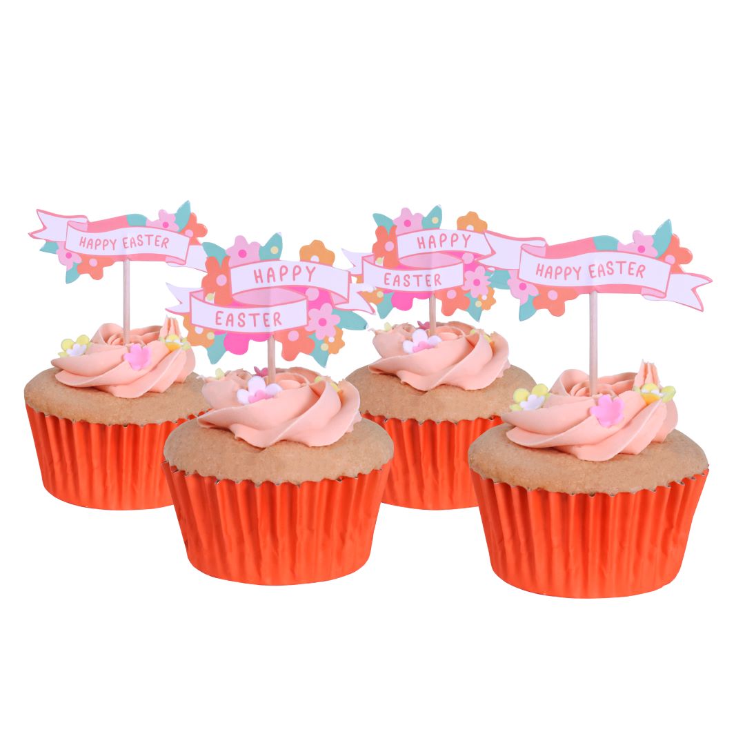 Easter Cupcake Toppers - Happy Easter Set of 24