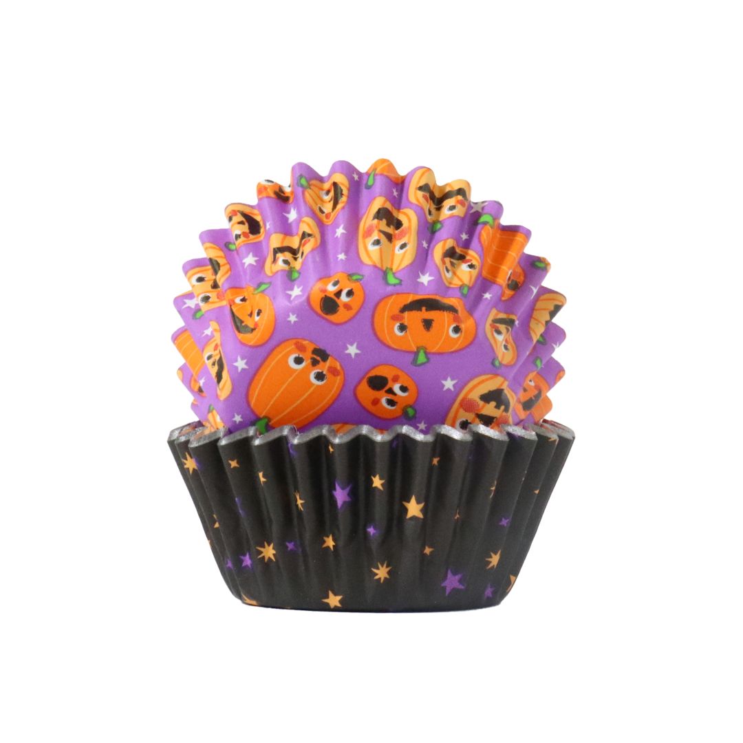 Mini Foil-lined Cupcake Cases - Pumpkin Party (Pack of 60)