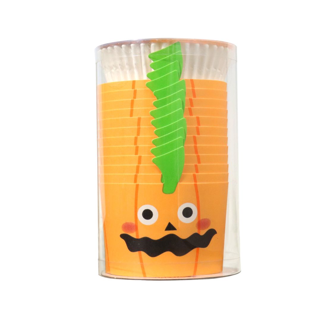 Baking Cups with Cupcake Cases - Jack-o-Lantern (Set of 12)