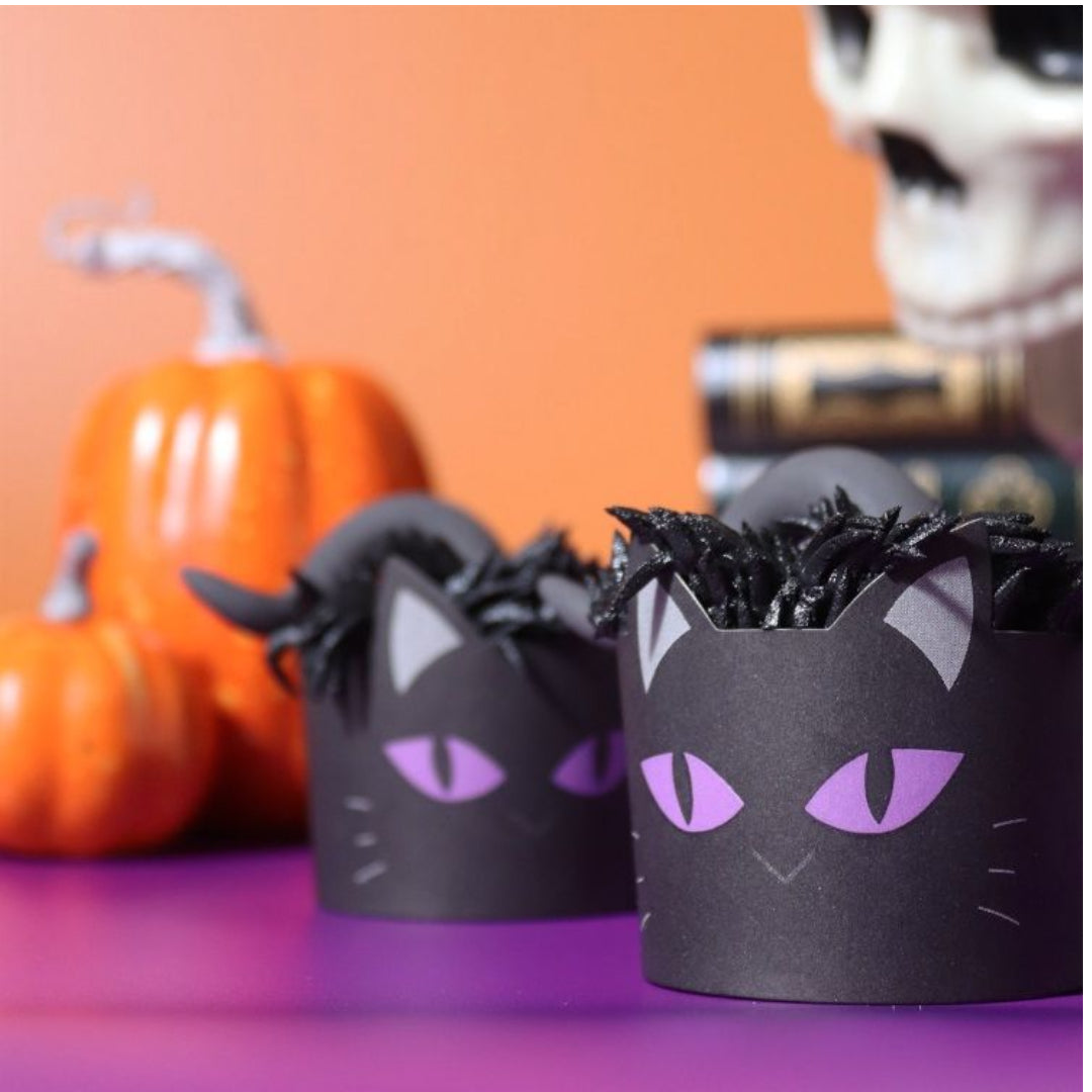 Baking Cups with Cupcake Cases - Black Cat (Set of 12)