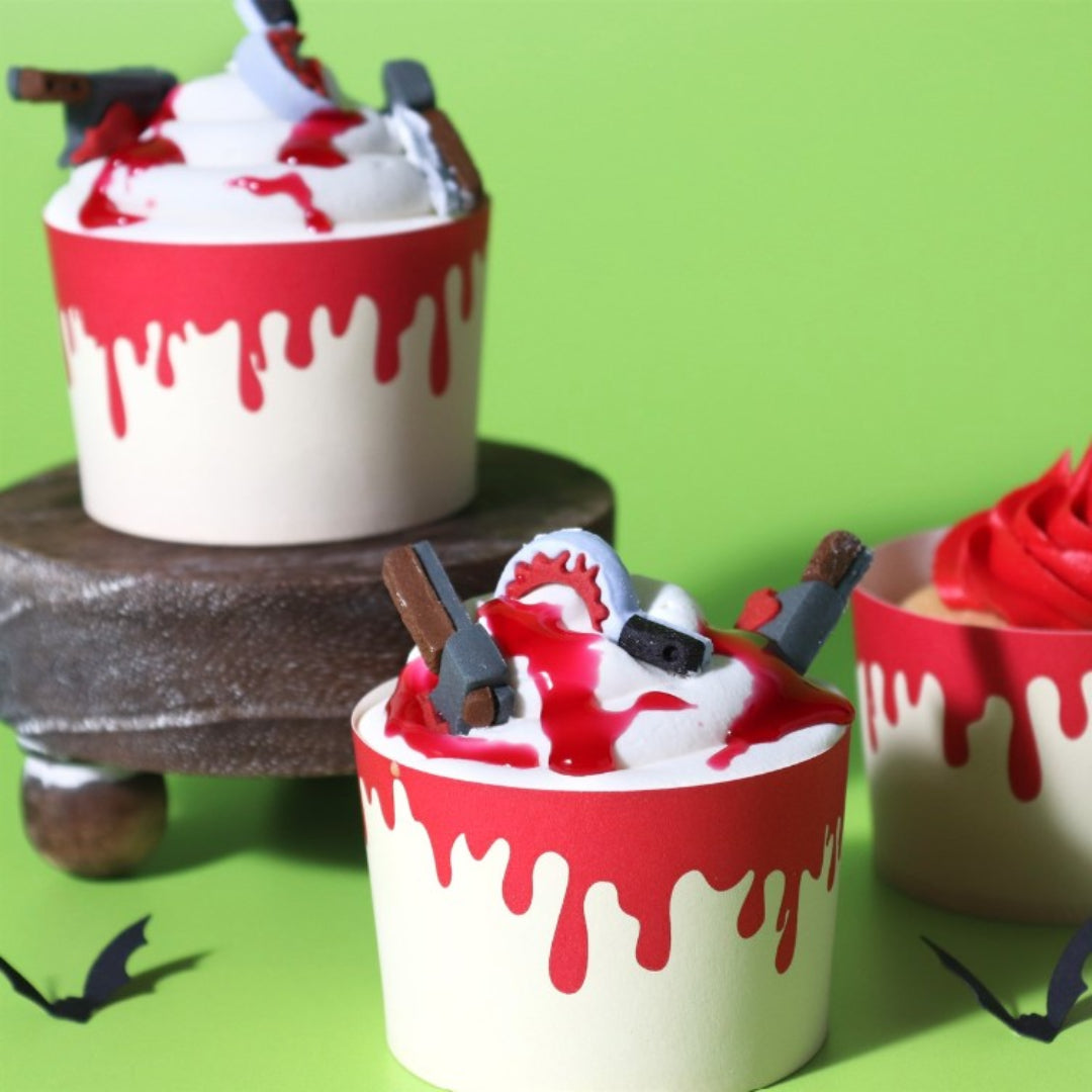Baking Cups with Cupcake Cases - Dripping Blood (Set of 12)