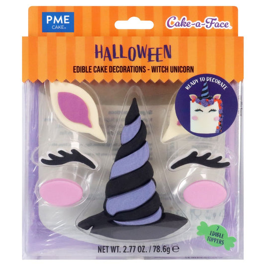 Edible Cake Decorations - Witch-Unicorn (Set of 7)