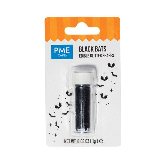 Edible Glitter Shapes - Black Bats