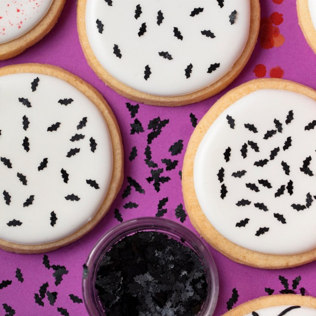Edible Glitter Shapes - Black Bats